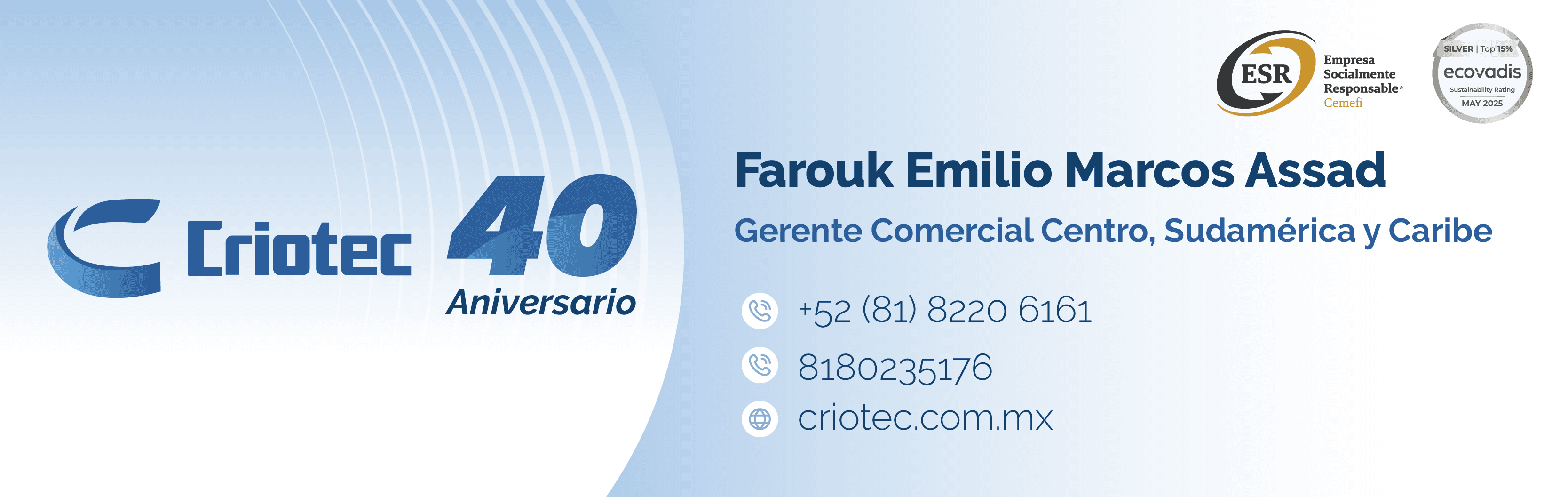 Criotec Commercial Refrigeration Banner